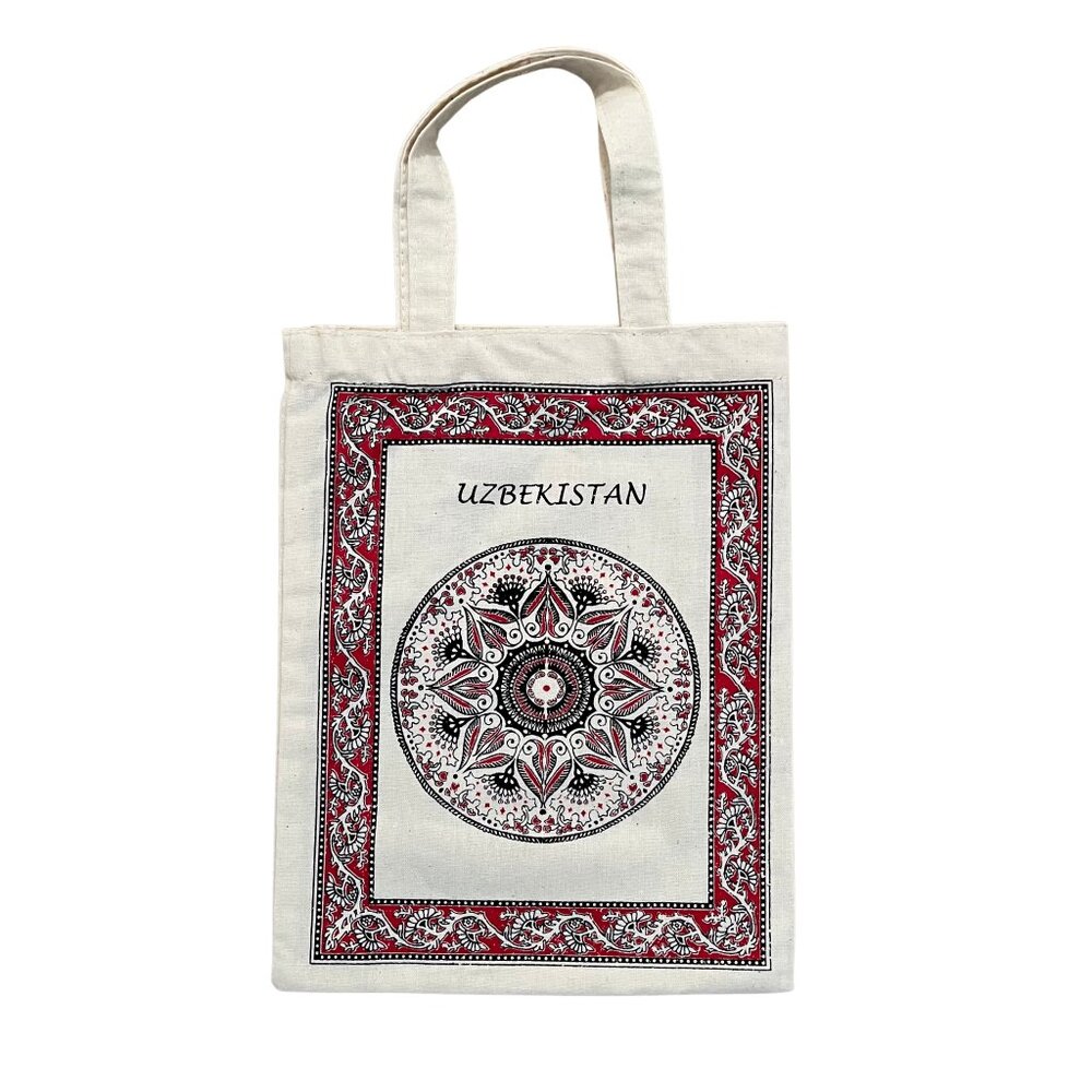 Decorative Uzbekistan Print Cotton Handbag Tote